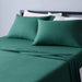 Cotton Jersey Bed Sheet Set - 4 Pcs, Queen, Dark Green