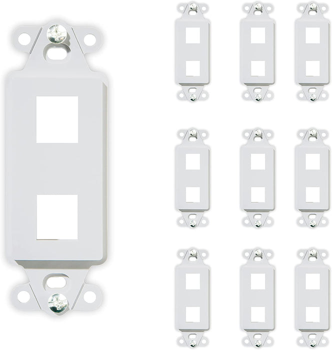 On-Q WP3413WH10 High Impact Flame Retardant Plastic 3-Port Decorator Outlet Strap, White, 10 Count