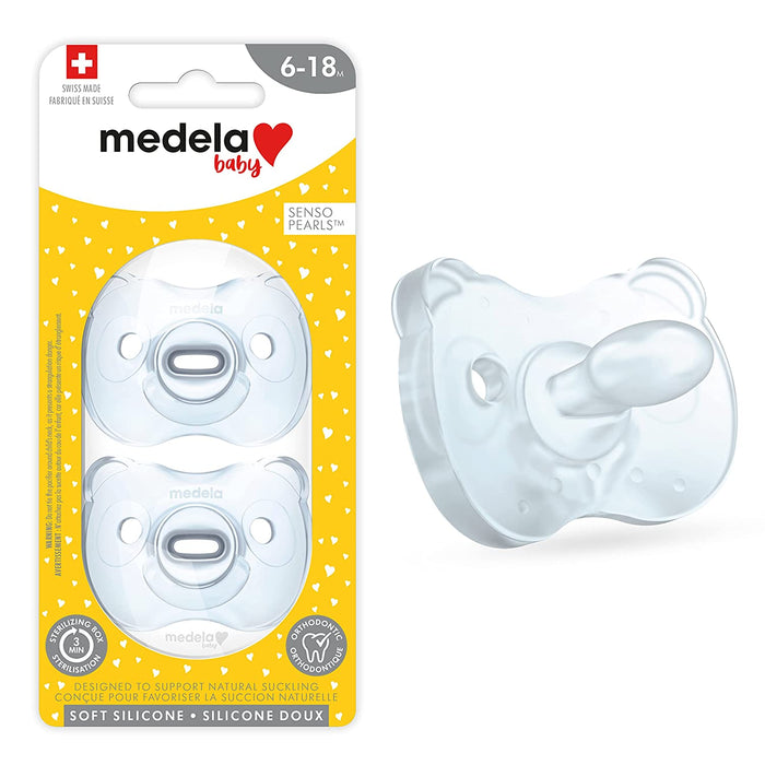 Baby Pacifier | 0-6 Months | Includes Sterilizing Case | 2-Pack | Soft Silicone | Bpa-Free | Supports Natural Suckling | Pink and Clear