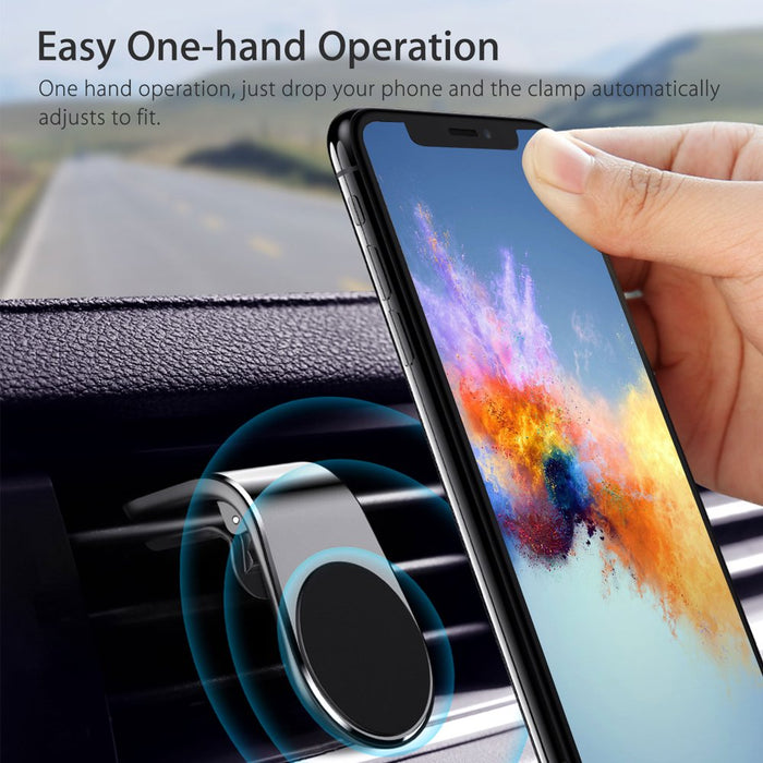 Magnetic Car Phone Mount Universal Air Vent Clip Phone Holder Hands Free Car Phone Mount for Iphone 11/11 Pro Xs Max X XR 8 Plus, Samsung Galaxy S10 S10+ S10E S9 S8, More Smartphones