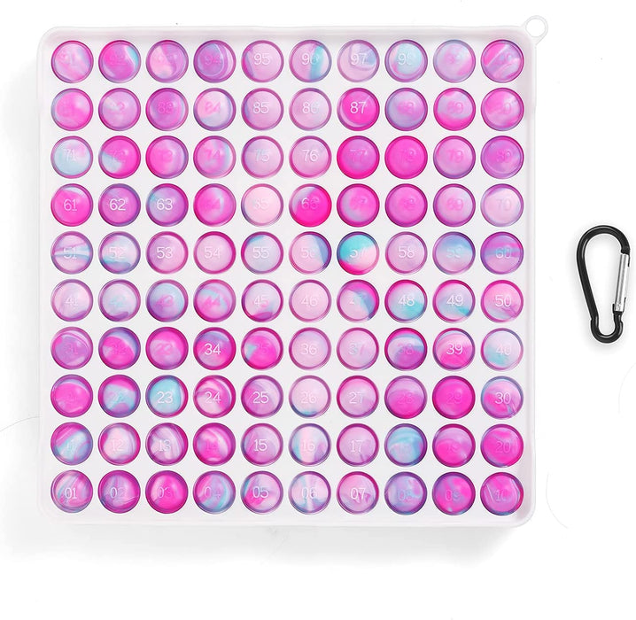 Fidget Sensory Toy, Push Big Size Pop It 100 Bubbles Sensory Toy, 1 Pack Square Silicone Puzzle Toy, Stress Pressure Relieving for Kids, Adults for Relaxing(Ombre)
