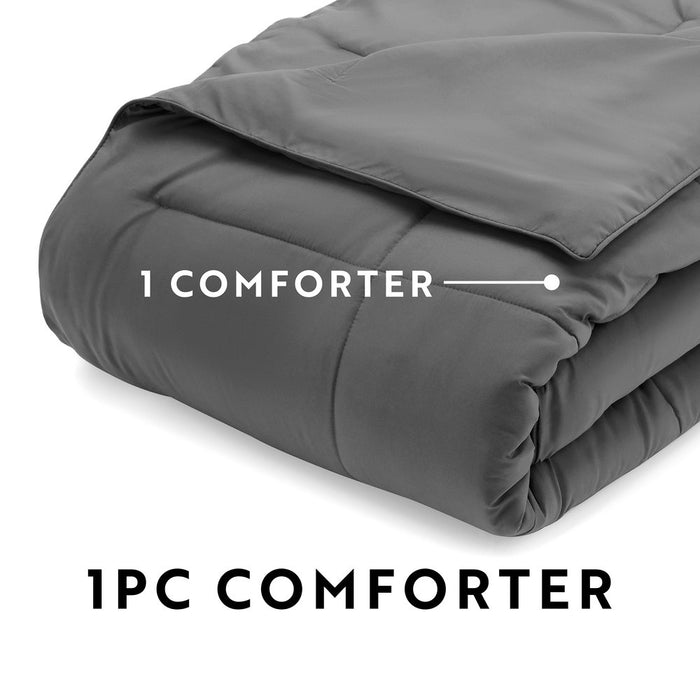 Chocolate All Season Alternative down Solid Comforter, Full/Queen, by Noble Linens