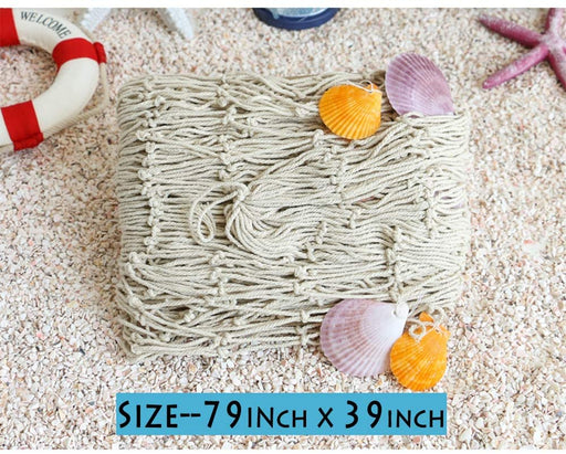 Natural Fishing Net Decor with Shells 79 Inch Beach Theme Decor for Party Home Bedroom Wall Hanging Fish Net Decorations