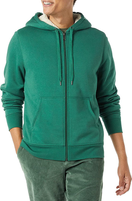 Amazon Essentials Men'S Sherpa-Lined Full-Zip Hooded Fleece Sweatshirt