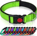 Reflective Dog Collar with Safety Locking Buckle, Adjustable Nylon Pet Collars for Extra Large Dogs, Red