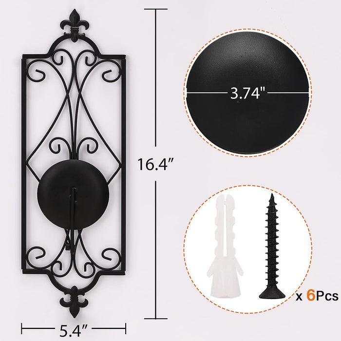 Black Candle Sconce Wall Decor Set of 2 Farmhouse & Rustic, Wall Mounted Sconce Candle Holder,Candle Sconces for Wall, Dining Room Decor, Home Decor Clearance for Living Room, Bathroom…