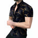 ⭐⭐Button up Shirt Men Baroque Fashion Hawaiian Short Sleeve T Casual Party Dress