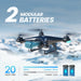 HS110D FPV RC Drone with 1080P HD Camera Live Video 120°Wide-Angle Wifi Quadcopter with Gravity Sensor, Voice & Gesture Control, Altitude Hold, Headless Mode, 3D Flip RTF 2 Batteries