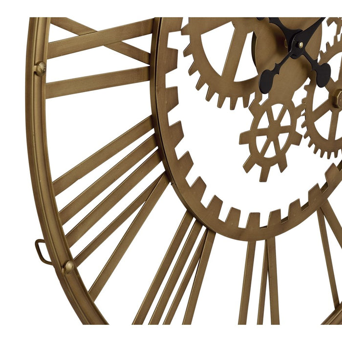 32" Gold Metal Gear Wall Clock