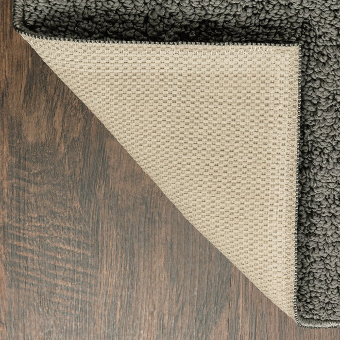 Mainstays Dylan Solid Diamond Traditional Runner Pewter Rug, 1'9"X5'