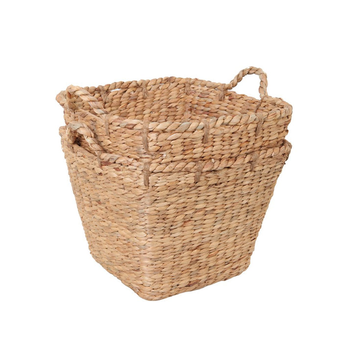 Better Homes & Gardens Square Tapered Water Hyacinth Basket, Set of 2