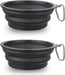 Collapsible Dog Bowl, 2 Pack Collapsible Dog Water Bowls for Cats Dogs, Portable Pet Feeding Watering Dish for Walking Parking Traveling with 2 Carabiners (Small, Orange+Pink)