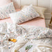 MICBRIDAL Reversible Floral Duvet Cover Queen Soft 100% Cotton Bedding Set Garden Floral Bedding Set Full 3 Pcs Garden Style Floral Comforter Cover for Girls Women