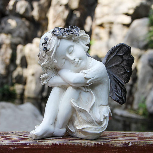 Angel Statue with Solar Powered Light for Garden Decor,Garden Statues for Patio Yard Porch Lawn Outdoor Decor,Angels Garden Sculptures & Statues,Angel Figurines Memorial Spiritual Gifts