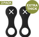 Dog Poop Bag Strong Holder, Leash Waste Bag Carrier, Bicycle Holder, Extra Thick, Black, 2 Pack