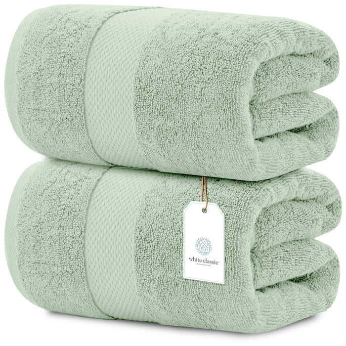 Luxury Bath Sheet Towels Extra Large 35X70 Inch | 2 Pack, Green