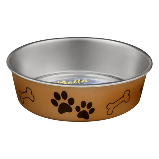 Loving Pets Bella Bowl Medium Champagne, 1.0 CT