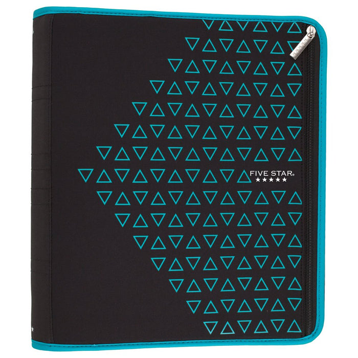 Five Star Xpanz 2" Zipper Binder, 380 Sheet, round Rings, Teal (28090HZ9)