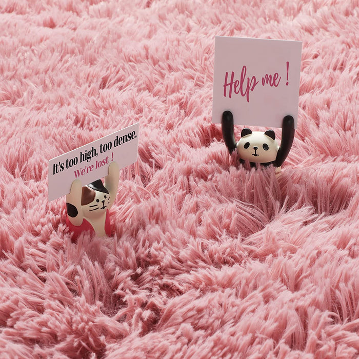 Shaggy Fluffy Area Rugs Carpets for Baby Nursery Teens Girls Rooms 4X5.3 Feet Plush Fuzzy Shag Rugs for Kids Bedroom Home Room Floor Accent Decor Fur Rug, Blush