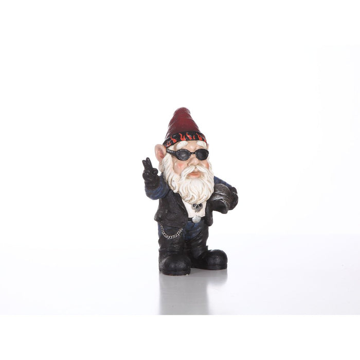 10.25" Biker Gnome with Sunglasses and Helmet Garden Figurine