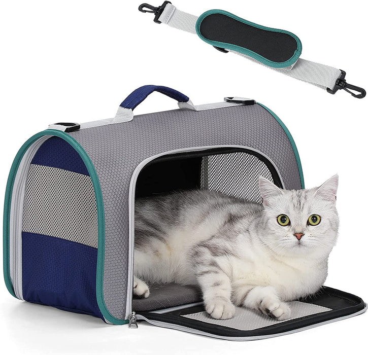 A4Pet Airline Approved Cat Carrier Expandable Dog Carriers,Soft-Sided Portable Pet Travel Washable Carrier for Kittens,Puppies,Rabbit,Hamsters