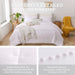 White Boho King Size Comforter Set, Striped Cute Pom Pom Bedding Bedspread 3 Pieces(1 Aesthetic Pom Comforter +2 Pillowcases) Soft Cozy Fluffy Farmhouse Shabby King Bedding Set All Season