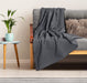 Cotton Waffle Blanket 300 GSM (Charcoal - 90X108 Inches) Soft Lightweight Breathable Bed Blanket King Size Layering Any Bed for All Season
