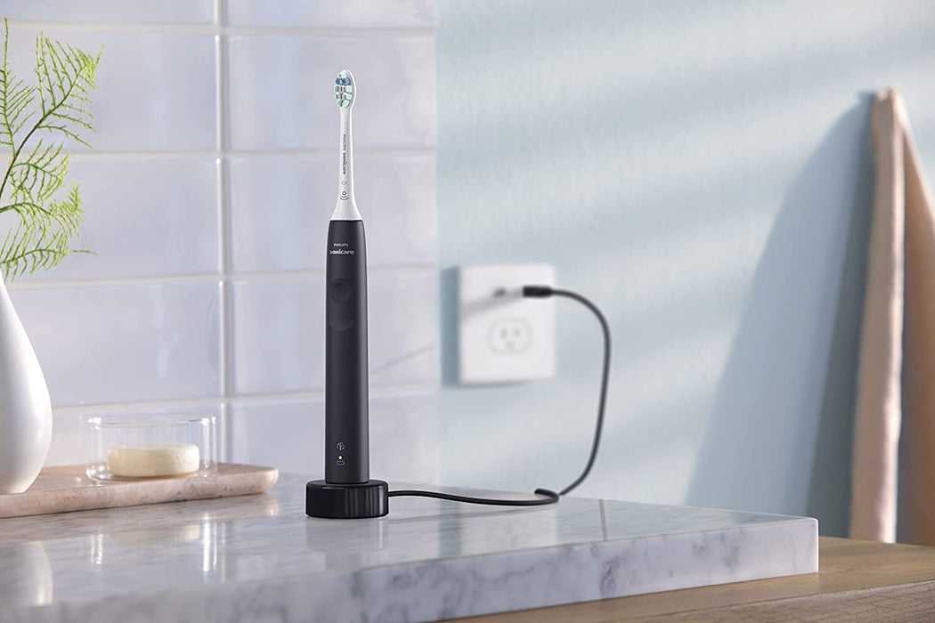 4100 Power Toothbrush, Rechargeable Electric Toothbrush with Pressure Sensor, Black HX3681/24