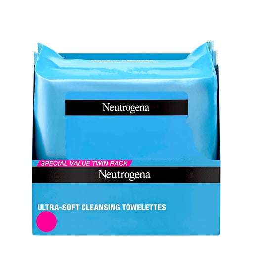 Neutrogena Makeup Remover Cleansing Face Wipes, Daily Cleansing Facial Towelettes to Remove Waterproof Makeup and Mascara, Alcohol-Free, Value Twin Pack, 25 Count, 2 Pack
