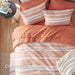 Bedsure Bed in a Bag Full Size 7-Piece Burnt Orange White Striped Bedding Comforter Sets All Season Bed Set, 2 Pillow Shams, Flat Sheet, Fitted Sheet and 2 Pillowcases