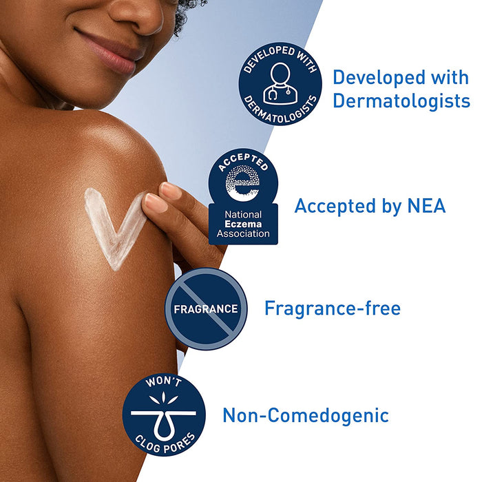 Cerave Moisturizing Cream | Body and Face Moisturizer for Dry Skin | Body Cream with Hyaluronic Acid and Ceramides | Normal | Fragrance Free | 19 Oz | Packages May Vary