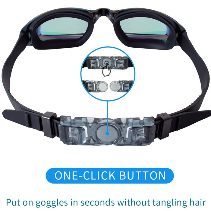 2Pack Swimming Goggles for Adult Comfortable Daily Swim Glasses with Mirrored Anti-Fog Lens No Leak Water