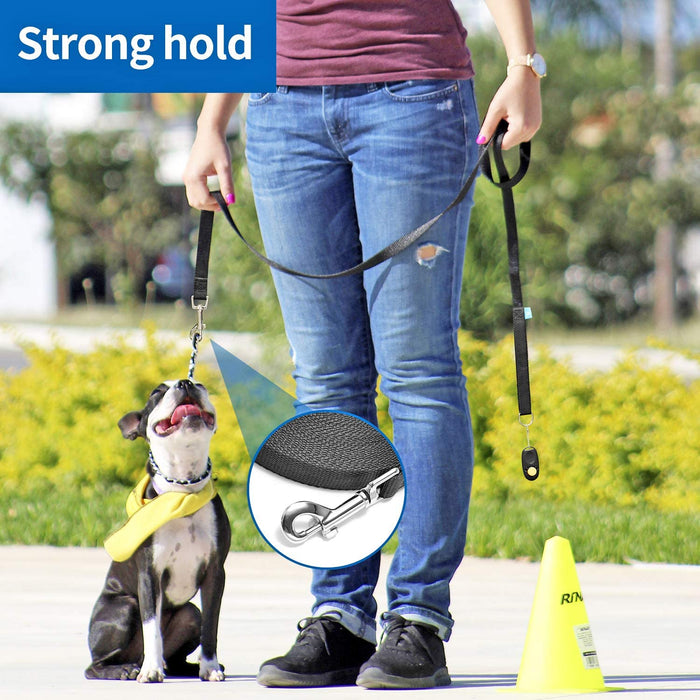 BAAPET 15 Ft 20 Ft 30 Ft 50 Ft 100 Ft Long Dog Training Leash for Dog Training, Play, Camping, or Backyard Lead with Training Clickers for Small, Medium and Large Dogs or Cats (30 Feet, Purple)