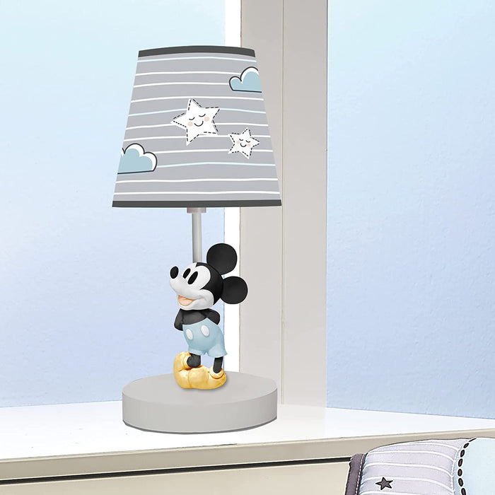 Disney Baby Moonlight Mickey Mouse Lamp with Shade & Bulb - Gray