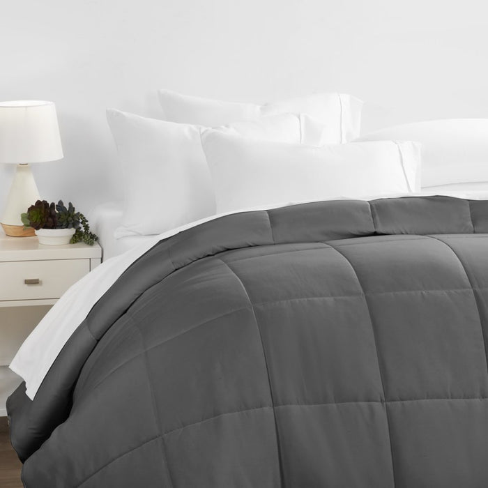 Gray All Season Alternative down Solid Comforter, King/Cal King, by Noble Linens
