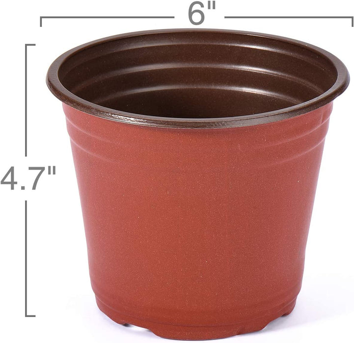 50 Pcs 6 Inch Plants Nursery Pots Reusable Plant Seeding Nursery Pot Waterproof Plastic Pots Seed Starting Pots