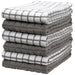 Premium Kitchen Towels (16”X 28”, 6 Pack) – Large Cotton Kitchen Hand Towels – Chef Weave Design – 380 GSM Highly Absorbent Tea Towels Set with Hanging Loop – Grey