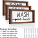 Bathroom Sign & Plaque (Set of 3) Wash Your Hands Brush Your Teeth Comb Your Hair Decorative Rustic Wood Farmhouse Bathroom Wall Decor (White)