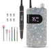 Professional Nail Drill Machine, Sparkly Electric Nail File for Acrylic Nails, Cordless Portable Nail Drill Kit with Drill Bits & Sanding Bands, Manicure Pedicure Tools for Home and Salon