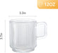 [6 PACK, 12 OZ] DESIGN•MASTER Premium Glass Coffee Mugs with Handle, Classic Vertical Stripes Tea Cup,Transparent Tea Glasses for Hot/Cold Beverages, Perfect Design for Americano, Cappuccino, Latte.