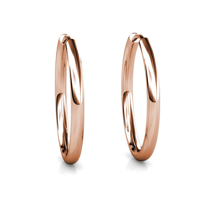 Bianca 18K White Gold Hoop Earrings with Crystals Rose Gold Female