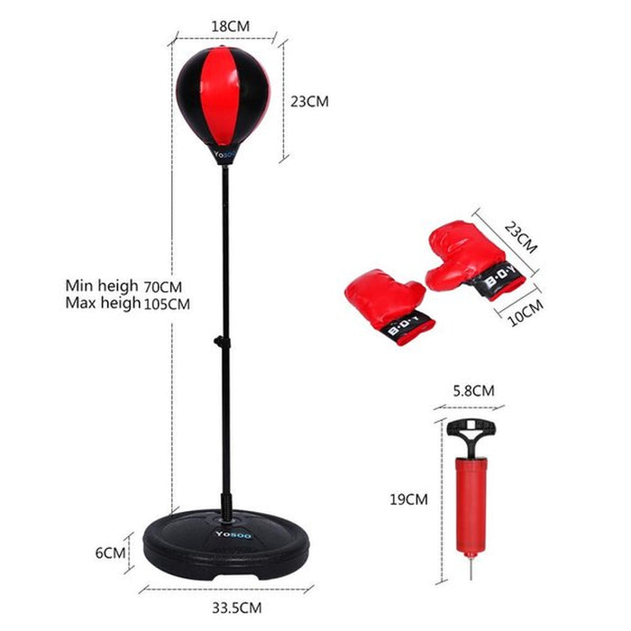 Adjustable Height Kids Teenagers Punching Ball Bag Speed Boxing Sports Set Fighting Game with Gloves Kids Boxing Set