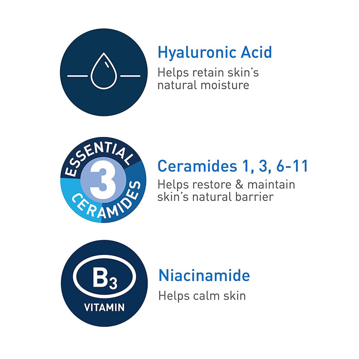 Foaming Facial Cleanser | Daily Face Wash for Oily Skin with Hyaluronic Acid, Ceramides, and Niacinamide| Fragrance Free Paraben Free | 16 Fluid Ounce