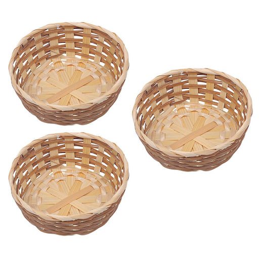 Basket Storage Fruit Woven Serving round Rattan Wicker Baskets Tray Bread Food Decorative Small Container Bamboo Bowl