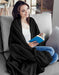 Fleece Blanket Queen Size Black 300GSM Luxury Bed Blanket Anti-Static Fuzzy Soft Blanket Microfiber (90X90 Inches)