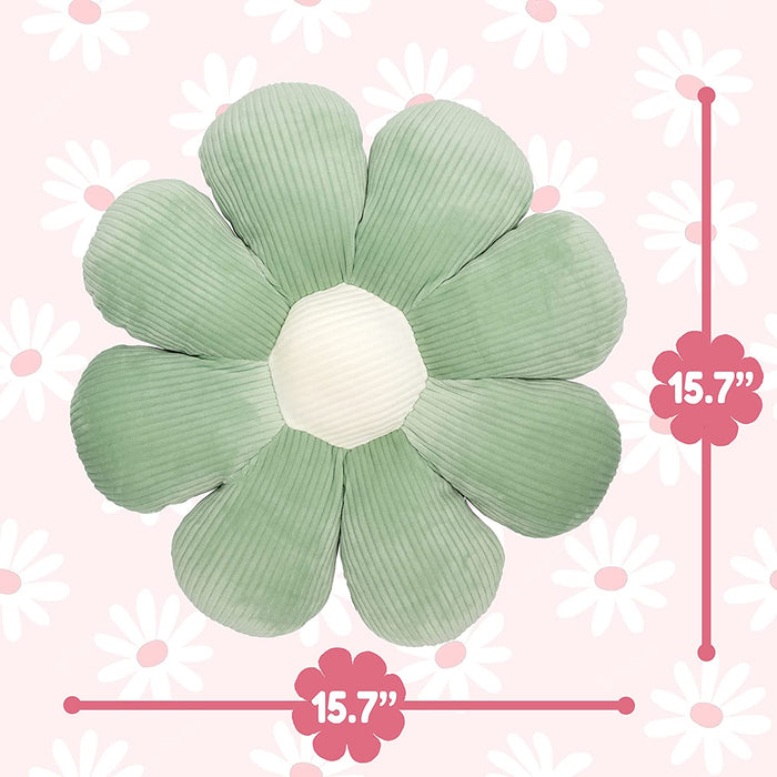 Awesims Home Decor Flower Pillow - Decorative Pillows, Super Soft 15.7" Cute Pillows, Floor Pillows Seating for Adults or Children, Flower Throw Pillow for Living Room, Kids Room, Car, Bedroom (Green)