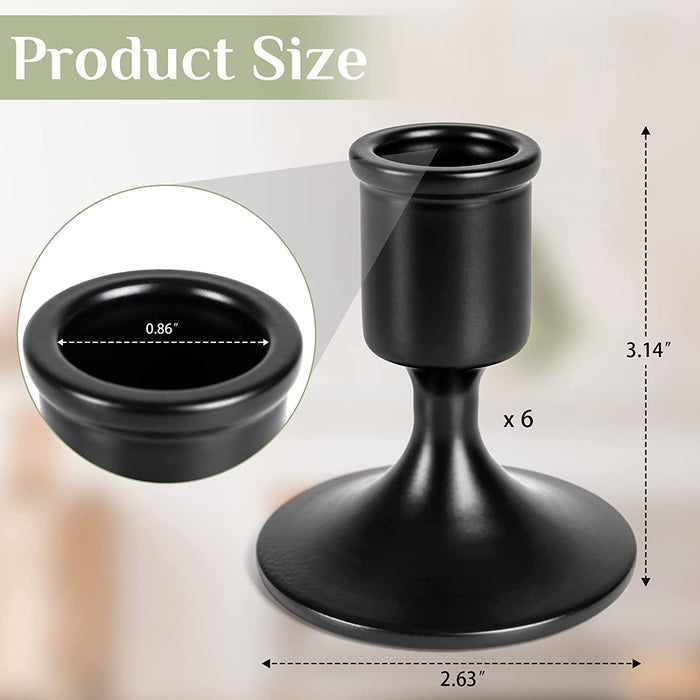 Black Candlestick Holders, 6 Pcs Metal Taper Candle Holders Candle Stick Candle Holder for Festive Table Decor Wedding Centerpiece Mantelpiece Home Decor Warmhousing Gift