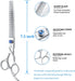 7.5" 56-Tooth Blending Dogs Grooming Scissors Cats Thinning Shears Pets Blender Thinner Trimming Texturizing Kit with Offset Handle Blue Jewelled Screw (7.5 Inch)