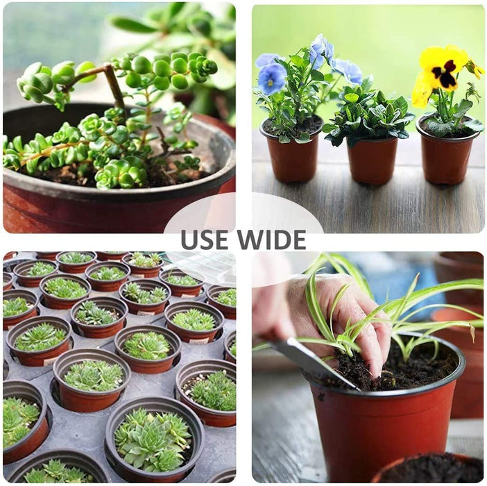 120 Packs 4 Inches Plastic Plant Nursery Pots with 15 Pcs Plant Labels, Seed Starting Pot Flower Plant Container for Succulents, Seedlings, Cuttings, Transplanting