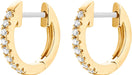 14K Gold Plated Cubic Zirconia Cuff Earrings Huggie Stud